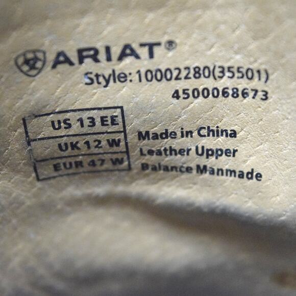 Ariat Men's Black Leather Roper Western Boots Sz 13EE WIDE Gentle Wear - Picture 10 of 10